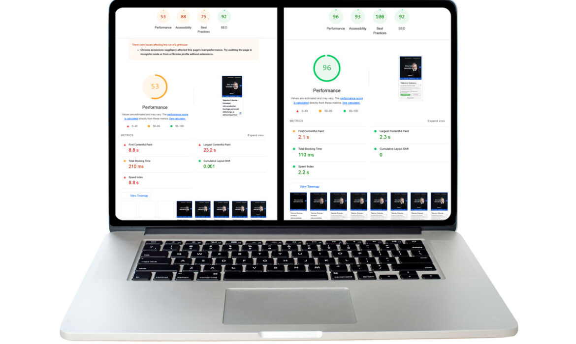 Kodulehe kiiruse parandamine