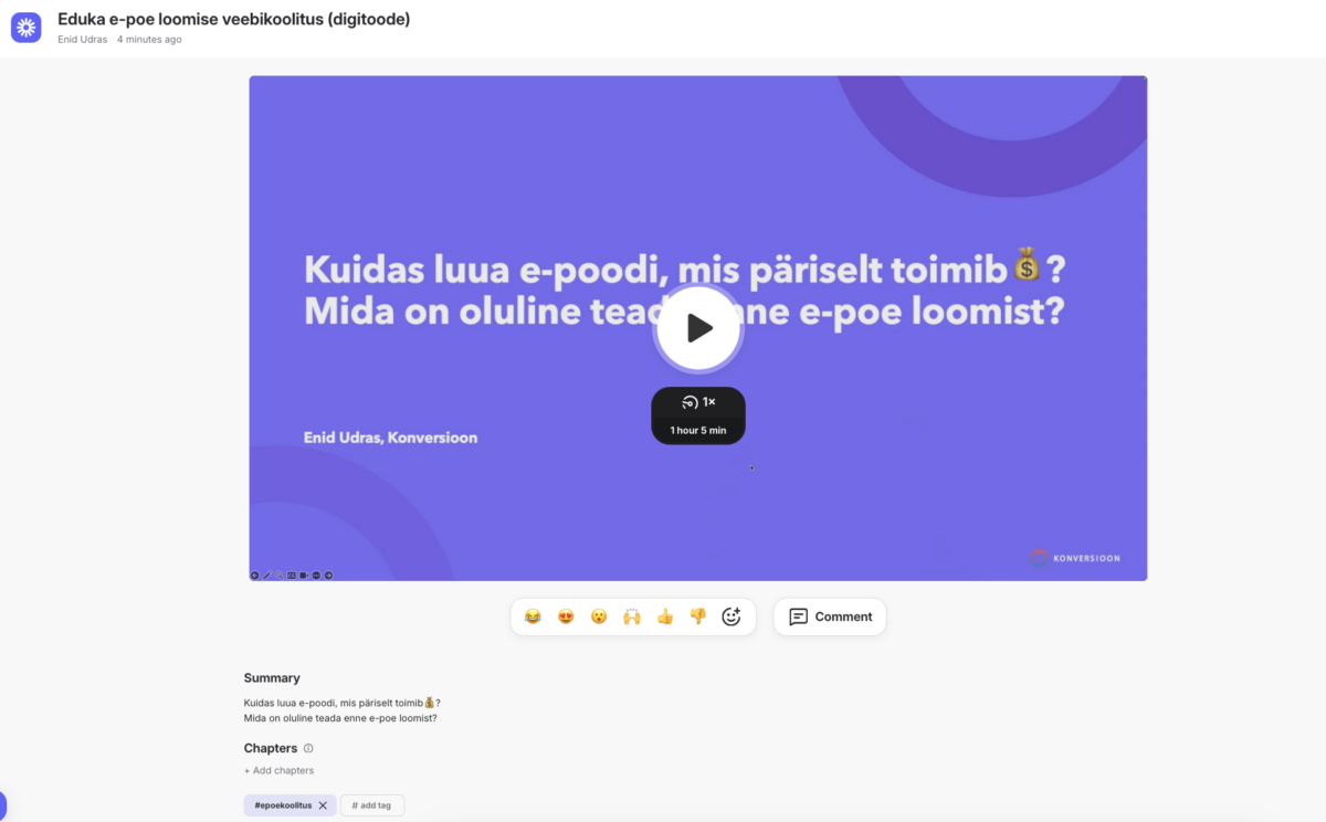 Eduka e-poe loomise veebikoolitus