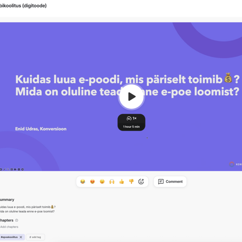 Eduka e-poe loomise veebikoolitus